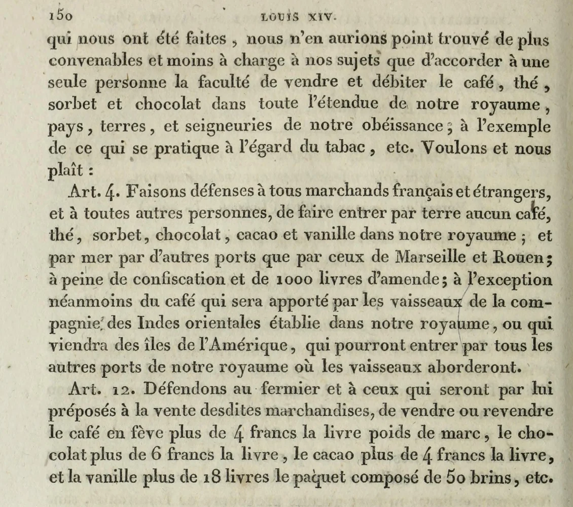 Page 150 du Recueil general des anciennes lois francaises, articles 4 et 12 de l'edit de 1692.